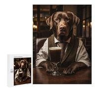 para Adultos 500 PCS Rompecabezas Brown Labrador at The Bar Rompecabezas para Adultos Juego Familiar Corte De Precisión Cumpleaños Y Navidad 500 PCS