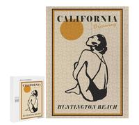 para Adultos 500 PCS Rompecabezas California Dreaming Huntington Beach Art Print Rompecabezas para Adultos, Divertidos Y con Humor para Cumpleaños, Navidad, 500 PCS