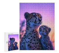 para Adultos 500 PCS Rompecabezas Cheetah Mother and Cub Rompecabezas para Adolescentes Juego Práctico Decoración del Hogar Juego Desafiante Regalos 500 PCS