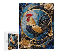 para Adultos 500 PCS Rompecabezas Chicken Rooster Kintsugi Art Rompecabezas para Adolescentes Juego Práctico Decoración del Hogar Juego Desafiante Regalos 500 PCS
