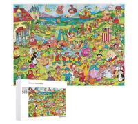 para Adultos 500 PCS Rompecabezas Children's Fairy Tale Characters in A Village Scene Rompecabezas para Adultos Juguetes Antiestrés Aliviador del Estrés Juego Desafiante Regalos 500 PCS