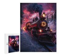 para Adultos 500 PCS Rompecabezas Christmas Train in The Mountains Rompecabezas para Adultos Juego Familiar Corte De Precisión Cumpleaños Y Navidad 500 PCS