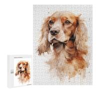 para Adultos 500 PCS Rompecabezas Cocker Spaniel Dog Rompecabezas para Adolescentes Juego Práctico Decoración del Hogar Juego Desafiante Regalos 500 PCS