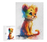 para Adultos 500 PCS Rompecabezas Colorful Baby Lion Rompecabezas para Adultos Juego Familiar Corte De Precisión Cumpleaños Y Navidad 500 PCS