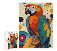 para Adultos 500 PCS Rompecabezas Colorful Parrot Abstract Art Print Tropical Home Décor, Bird Lover Gift, Vibrant Wall Art Macaw ... Rompecabezas para Adultos Juego Familiar Corte De Precisión Rega