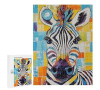 para Adultos 500 PCS Rompecabezas Colorful Zebra Painting Rompecabezas para Adultos Juegos Relajantes para La Diversión Familiar Juego Desafiante Regalos 500 PCS