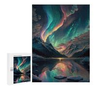 para Adultos 500 PCS Rompecabezas Colourful Aurora Borealis Rompecabezas para Adultos Juegos Relajantes para La Diversión Familiar Juego Desafiante Regalos 500 PCS