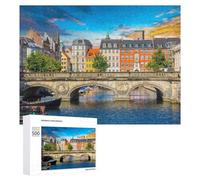para Adultos 500 PCS Rompecabezas Copenhagen's Most Beautiful Bridges Rompecabezas para Adultos Juguetes Antiestrés Aliviador del Estrés Juego Desafiante Regalos 500 PCS