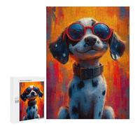 para Adultos 500 PCS Rompecabezas Dalmatian Dog in Sunglasses Rompecabezas para Adolescentes Juego Práctico Decoración del Hogar Juego Desafiante Regalos 500 PCS
