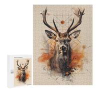 para Adultos 500 PCS Rompecabezas Deer Watercolor Rompecabezas para Adultos Juego Familiar Corte De Precisión Cumpleaños Y Navidad 500 PCS