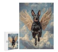 para Adultos 500 PCS Rompecabezas Doberman with Angel Wings Pet Loss Memorial Rompecabezas para Adultos Juegos Relajantes para La Diversión Familiar Juego Desafiante Regalos 500 PCS