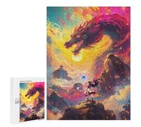 para Adultos 500 PCS Rompecabezas Dragon and Mage Lady Rompecabezas para Adultos Juego Familiar Corte De Precisión Cumpleaños Y Navidad 500 PCS