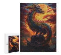 para Adultos 500 PCS Rompecabezas Dragon Sunset Rompecabezas para Adultos Juegos Relajantes para La Diversión Familiar Juego Desafiante Regalos 500 PCS