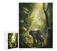 para Adultos 500 PCS Rompecabezas Elephant Jungle Journey Rompecabezas para Adultos Juguetes Antiestrés Difícil Difícil Actividades Divertidas En Casa 500 PCS