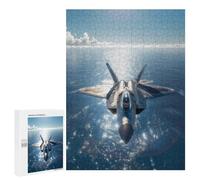 para Adultos 500 PCS Rompecabezas F22 Raptor Over The Ocean Rompecabezas para Adultos Juego Familiar Corte De Precisión Cumpleaños Y Navidad 500 PCS