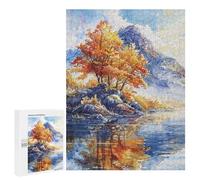 para Adultos 500 PCS Rompecabezas Fiery Autumn Shore Rompecabezas para Adultos Juegos Relajantes para La Diversión Familiar Juego Desafiante Regalos 500 PCS