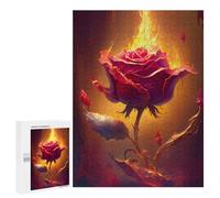 para Adultos 500 PCS Rompecabezas Flaming Rose Artwork-5 Rompecabezas para Adultos Juegos Relajantes para La Diversión Familiar Juego Desafiante Regalos 500 PCS