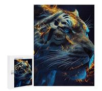 para Adultos 500 PCS Rompecabezas Flaming Tiger Portrait -14 Rompecabezas para Adultos Juego De Ingenio Regalos para Mujeres Diversión En Casa Actividades, 500 PCS
