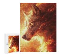 para Adultos 500 PCS Rompecabezas Flaming Wolf Art Print -6 Rompecabezas para Adultos, Divertidos Y con Humor para Cumpleaños, Navidad, 500 PCS