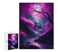 para Adultos 500 PCS Rompecabezas Forest Mystic Cherry Bloss Rompecabezas para Adultos Juego Familiar Corte De Precisión Cumpleaños Y Navidad 500 PCS