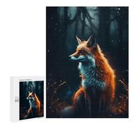 para Adultos 500 PCS Rompecabezas Fox Glowing Rompecabezas para Adultos Juego Familiar Corte De Precisión Cumpleaños Y Navidad 500 PCS
