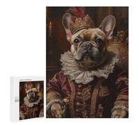 para Adultos 500 PCS Rompecabezas French Bulldog Noble Scholar Renaissance Pet Art Rompecabezas para Adultos Juego Familiar Corte De Precisión Cumpleaños Y Navidad 500 PCS