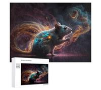 para Adultos 500 PCS Rompecabezas Galactic Rat Cosmic Tail Rompecabezas para Adultos Juguetes Antiestrés Aliviador del Estrés Juego Desafiante Regalos 500 PCS