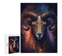 para Adultos 500 PCS Rompecabezas Golden Ram Celestial Majesty Rompecabezas para Adultos, Divertidos Y con Humor para Cumpleaños, Navidad, 500 PCS