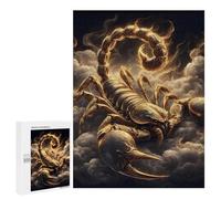 para Adultos 500 PCS Rompecabezas Golden Scorpio Rising Rompecabezas para Adultos Juego De Ingenio Regalos para Mujeres Diversión En Casa Actividades, 500 PCS