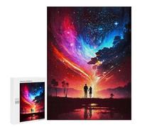 para Adultos 500 PCS Rompecabezas Heart Couple Galaxy Rompecabezas para Adultos Juego Familiar Corte De Precisión Cumpleaños Y Navidad 500 PCS