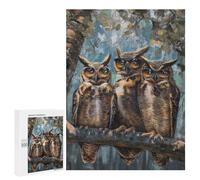 para Adultos 500 PCS Rompecabezas Hilarious Owls Sunglasses Rompecabezas para Adultos Juego Familiar Corte De Precisión Actividades Divertidas En Casa 500 PCS