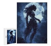para Adultos 500 PCS Rompecabezas Howl of The Moonlit Huntress Rompecabezas para Adultos Juego Familiar Corte De Precisión Cumpleaños Y Navidad 500 PCS