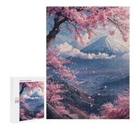 para Adultos 500 PCS Rompecabezas Japan Mount Fuji Sakura V2 Rompecabezas para Adolescentes Juego Práctico Decoración del Hogar Juego Desafiante Regalos 500 PCS