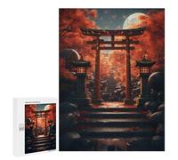 para Adultos 500 PCS Rompecabezas Japanese Torri Gate Moon Rompecabezas para Adultos Juego Familiar Corte De Precisión Cumpleaños Y Navidad 500 PCS