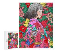 para Adultos 500 PCS Rompecabezas Kawaii Kimono Girl Anime Rompecabezas para Adultos Juego Familiar Corte De Precisión Cumpleaños Y Navidad 500 PCS