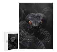 para Adultos 500 PCS Rompecabezas King Cobra in Black Smoke Rompecabezas para Adultos Juego Familiar Corte De Precisión Cumpleaños Y Navidad 500 PCS