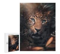 para Adultos 500 PCS Rompecabezas Leopard Portrait in Shadows Rompecabezas para Adultos Juegos Relajantes para La Diversión Familiar Juego Desafiante Regalos 500 PCS
