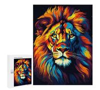 para Adultos 500 PCS Rompecabezas Lion Portrait Pixel Art Rompecabezas para Adolescentes Juego Práctico Decoración del Hogar Juego Desafiante Regalos 500 PCS