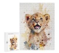 para Adultos 500 PCS Rompecabezas Lion Watersketch Drawing Rompecabezas para Adolescentes Juego Práctico Decoración del Hogar Juego Desafiante Regalos 500 PCS