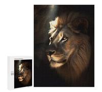 para Adultos 500 PCS Rompecabezas Majestic Lion in Dark Cave Rompecabezas para Adultos Juego Familiar Corte De Precisión Cumpleaños Y Navidad 500 PCS