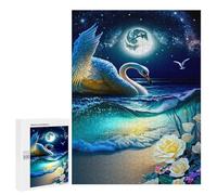 para Adultos 500 PCS Rompecabezas Moonlit Swan Serenity Rompecabezas para Adultos Juego De Ingenio Regalos para Mujeres Diversión En Casa Actividades, 500 PCS
