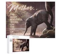 para Adultos 500 PCS Rompecabezas Mother's Love A Elephant's Journey Rompecabezas para Adultos Juguetes Antiestrés Aliviador del Estrés Juego Desafiante Regalos 500 PCS