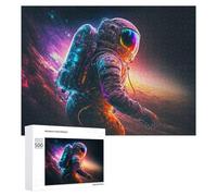para Adultos 500 PCS Rompecabezas Neon Astronaut in Space -2 Rompecabezas para Adultos Juguetes Antiestrés Aliviador del Estrés Juego Desafiante Regalos 500 PCS