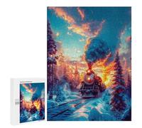 para Adultos 500 PCS Rompecabezas Old Train on The Tracks Rompecabezas para Adultos Juego Familiar Corte De Precisión Cumpleaños Y Navidad 500 PCS