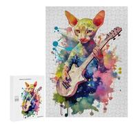 para Adultos 500 PCS Rompecabezas Peterbald Cat Watercolros Rompecabezas para Adultos Juegos Relajantes para La Diversión Familiar Juego Desafiante Regalos 500 PCS