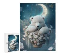 para Adultos 500 PCS Rompecabezas Polar Bear Moon Swing Rompecabezas para Adultos Juguetes Antiestrés Aliviador del Estrés Juego Desafiante Regalos 500 PCS
