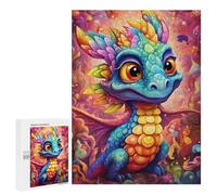 para Adultos 500 PCS Rompecabezas Rainbow Dragon Fantasy Art Rompecabezas para Adultos Juguetes Antiestrés Aliviador del Estrés Juego Desafiante Regalos 500 PCS