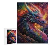 para Adultos 500 PCS Rompecabezas Rainbow Dragon in Flames Rompecabezas para Adultos Juguetes Antiestrés Aliviador del Estrés Juego Desafiante Regalos 500 PCS