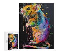 para Adultos 500 PCS Rompecabezas Rat Popart Painting Rompecabezas para Adultos Juego Familiar Corte De Precisión Cumpleaños Y Navidad 500 PCS