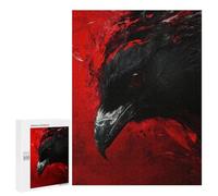 para Adultos 500 PCS Rompecabezas Raven with Red Eyes Rompecabezas para Adultos Juego Familiar Corte De Precisión Cumpleaños Y Navidad 500 PCS